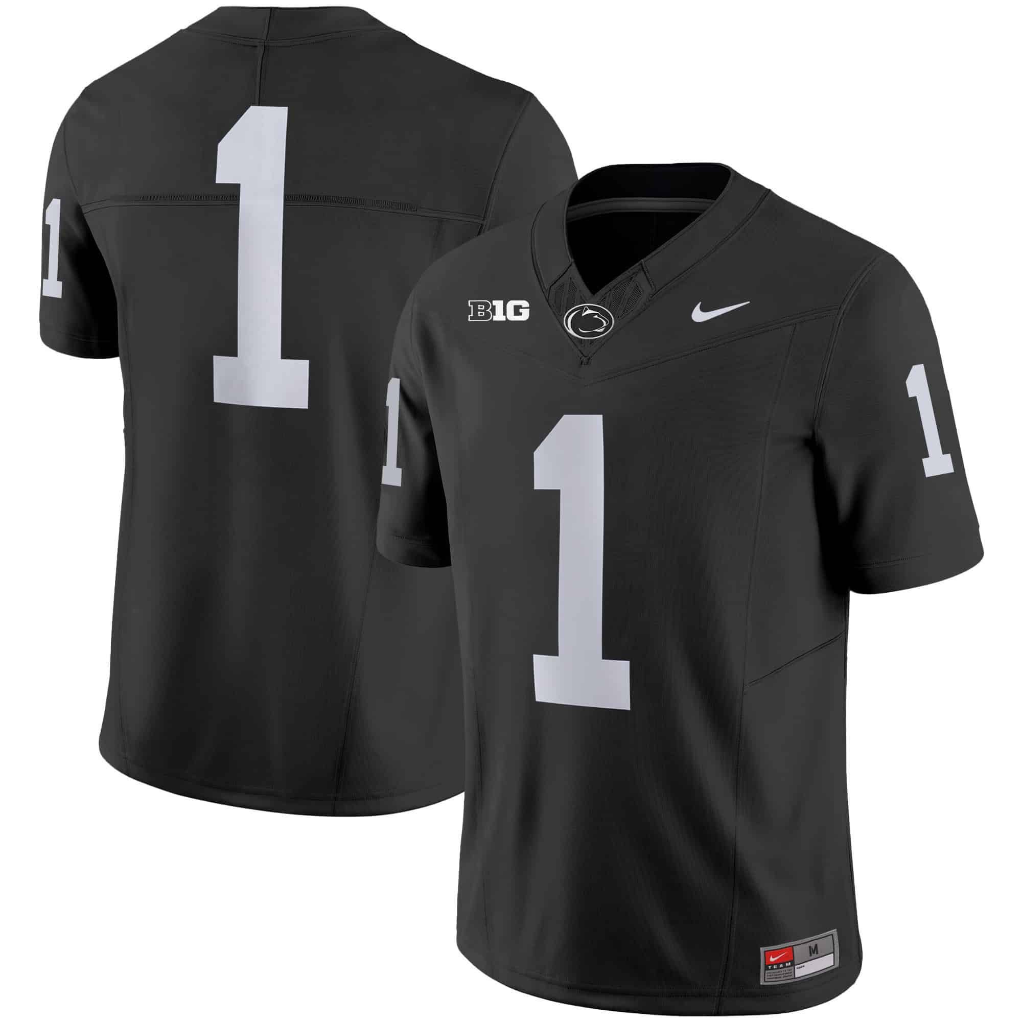 Men Penn State Nittany Lions #1 No Name Black 2024 Nike Vapor Limited NCAA Jersey style 1->ncaa teams->NCAA Jersey
